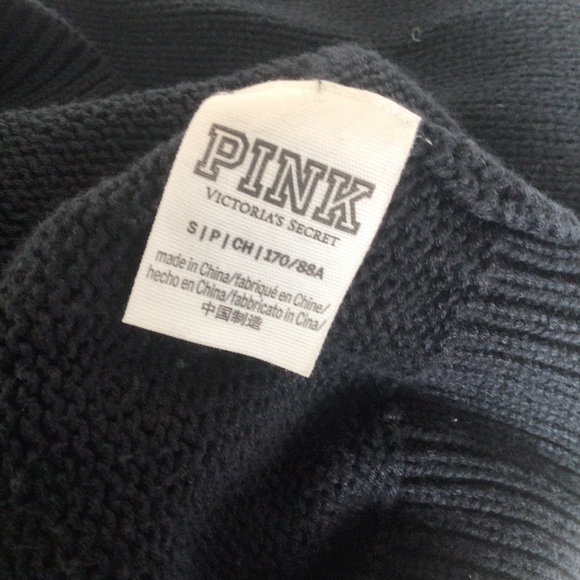 PINK VICTORIAS SECRET NYC BLACK CREW NECK SWEATER SMALL - Picture 8 of 12
